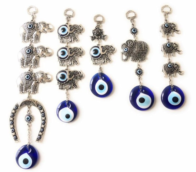 Elephant wall art with good luck beads