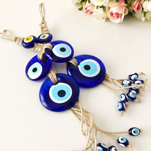 Evil eye protection wall hanging with 11 beads