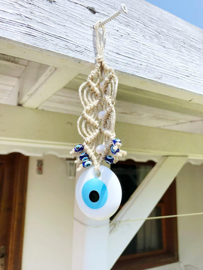 White Evil Eye Wall Hanging, Christmas Tree Decoration, Tree Ornaments