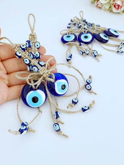 Blue Evil Eye Bead, Tiny Evil Eye Wall Hanging, Car Mirror Charm