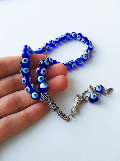 Evil Eye Wall Hanging, Blue Evil Eye Beads, Glass Evil Eye Collection