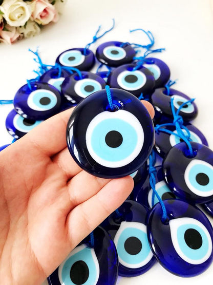 Evil Eye Wall Hanging, Blue Evil Eye Beads, Glass Evil Eye Collection