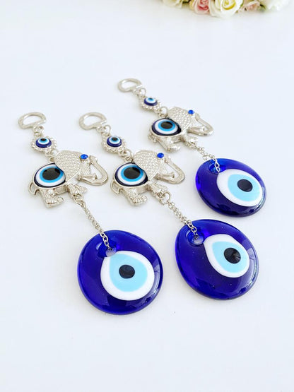 Lucky Evil Eye Wall Hanging, Evil Eye Home Decor, Elephant Wall Hanging