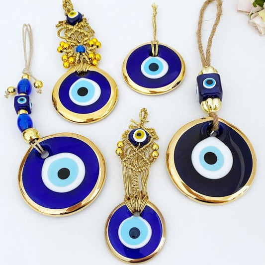 Gold Evil Eye Wall Hanging, Evil Eye Home Decor, Gold Macrame Wall Hanging