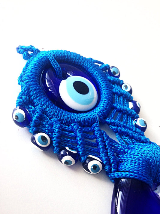 Blue Macrame Wall Hanging