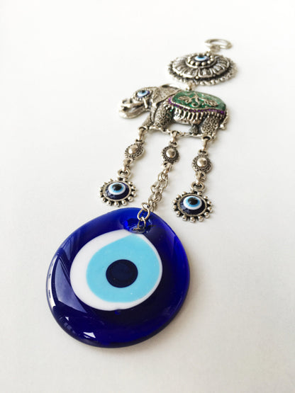 Lucky Elephant Evil Eye Wall Hanging