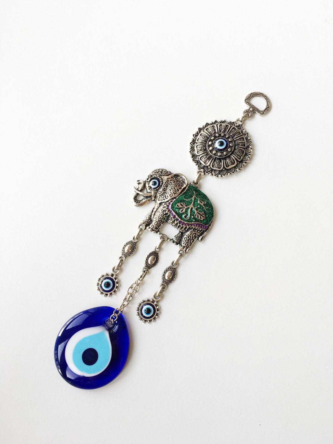 Lucky Elephant Evil Eye Wall Hanging