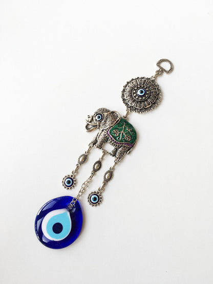 Lucky Elephant Evil Eye Wall Hanging