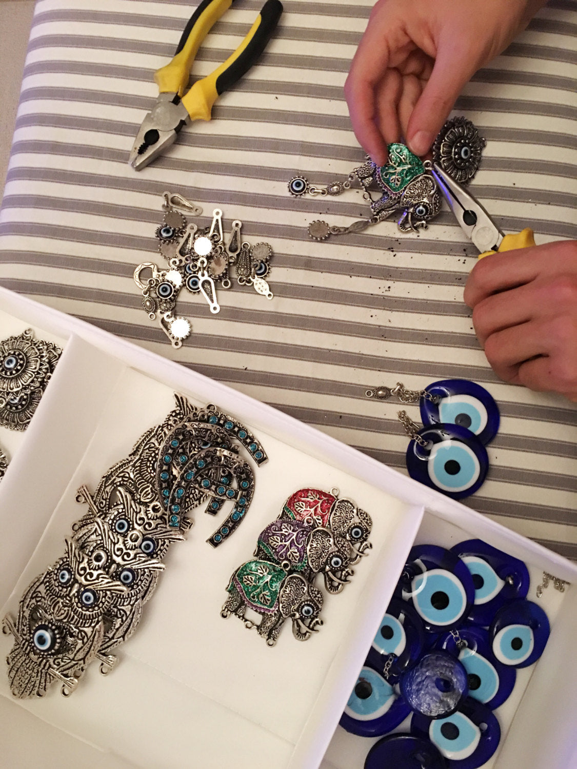 Lucky Elephant Evil Eye Wall Hanging