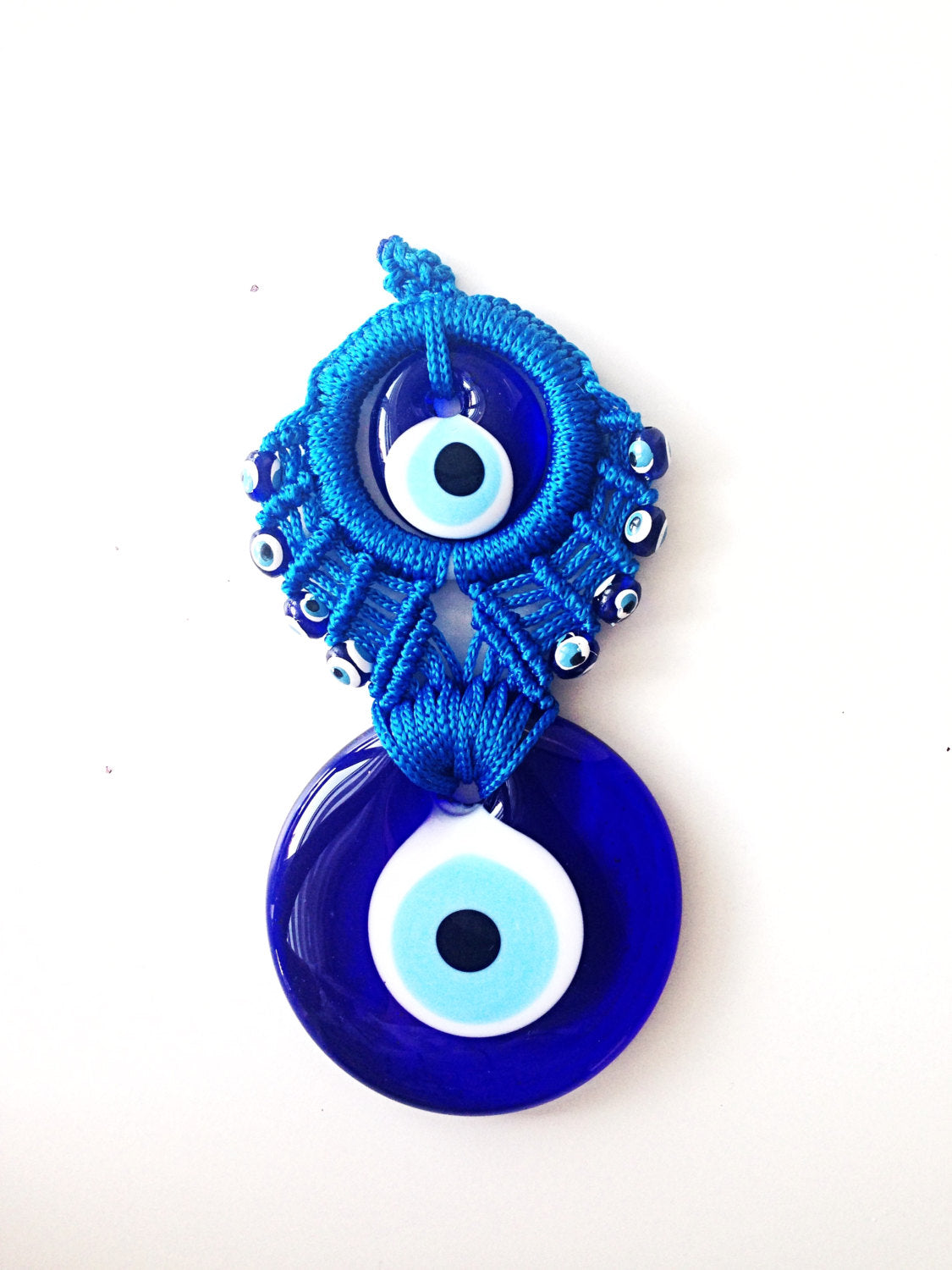 Blue Macrame Wall Hanging